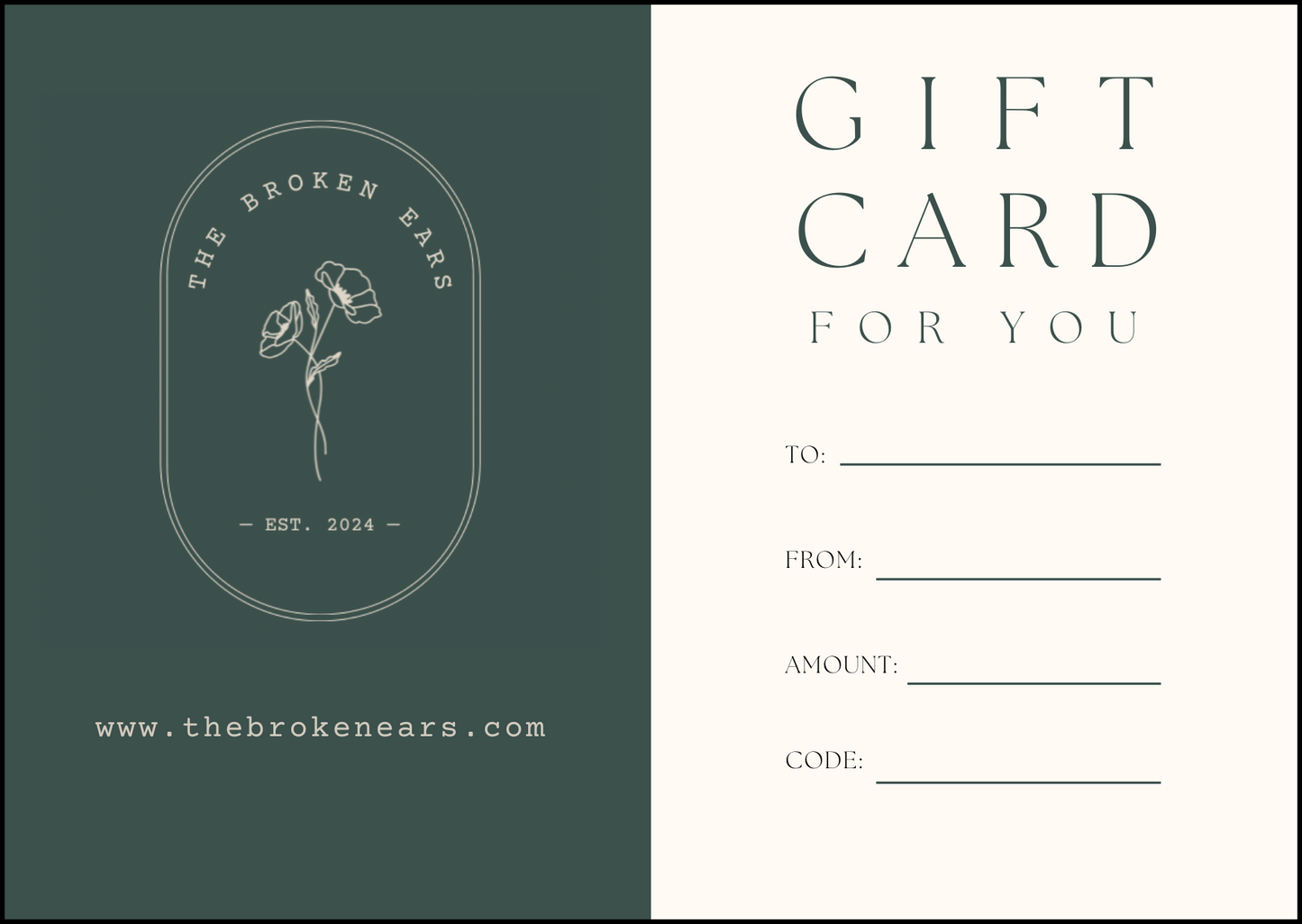 The Broken Ears Gift Cards