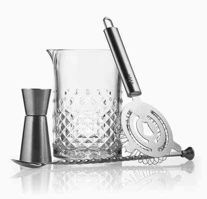 Classic Cocktail Carats 4-Piece Bar Mixing Set